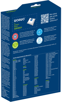Набір мішків Worwo для пилососа Siemens/Bosch TYP G/H SBMB01 /KPL4 (SBMB01)