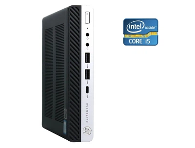 Неттоп HP EliteDesk 800 G4 Desktop Mini USFF / Intel Core i5-8500T (6 ядер по 2.1 - 3.5 GHz) / 8 GB DDR4 / 256 GB SSD NVMe / Intel UHD Graphics 630 / 35W б/в