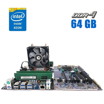 Комплект: Материнская плата HP Z440 / Intel Xeon E5-1620 v3 (4 (8) ядра по 3.5 - 3.6 GHz) / 64 GB DDR4 / Socket LGA 2011 v3+v4 / NVMe boot + кулер ID-Cooling SE-903-SD б/у
