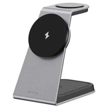 Бездротовий зарядний пристрій Proove Omni Power 3 in 1 iPhone AirPods Apple Watch Wireless Magnetic Charging Bracket 15W (WSOP15020003) Grey