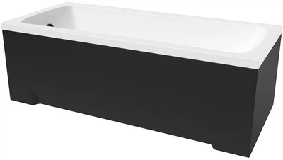 Ванна акриловая Helmken Luna 150x70 см (17G07V3215) комплект 4 в 1: прямоугольная ванна, ножки, Черная фронтальная и боковая панель