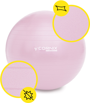 Мяч для фитнеса (фитбол) Cornix 65 см Anti-Burst Light Pink (XR-0364)