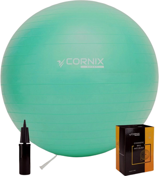 Мяч для фитнеса (фитбол) Cornix 85 см Anti-Burst Mint (XR-0369)
