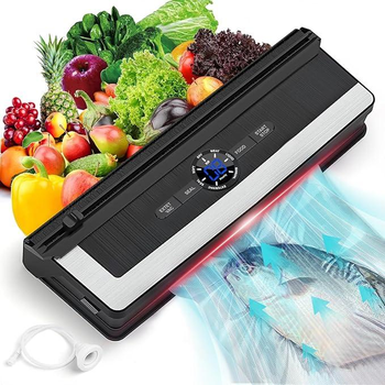 Мощный вакууматор 135 Вт вакуумный упаковщик для упаковки еды и продуктов сухих и влажных бытовой домашний кухонный ручной компактный Vacuum Sealer + пакеты для вакуумации в подарок
