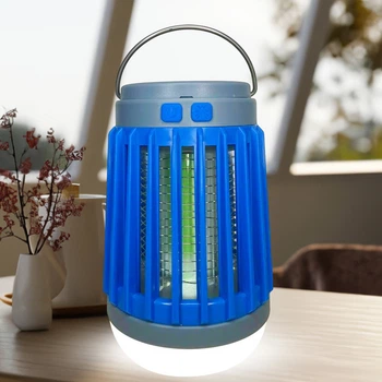 Аккумуляторная LED лампа с антимоскитной ловушкой SunLight 2в1 W851, Синий