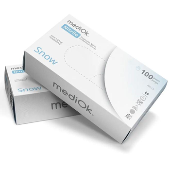 Рукавички MediOk Snow Білі, неопудрені, текстуровані, розмір XS, 100 шт