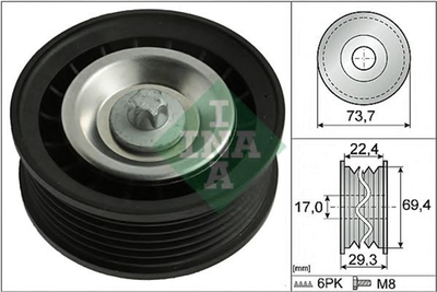 Ролик генератора Ina MB E-class (W212/W213) 11- (73.7x29.3), M276 (532 0784 10)
