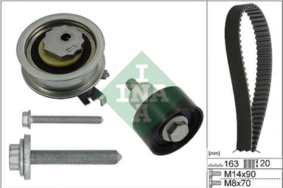 Комплект ременя ГРМ Ina VW Caddy IV 1.2-1.4TSI 15- (163x20) (530 0592 11)