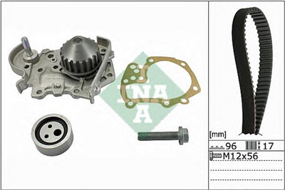 Комплект ременя ГРМ з помпою Ina Renault Kangoo 1.4/1.6i 97- K7J/E7J/K7M (530 0191 31)