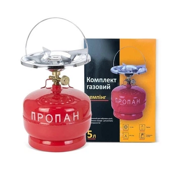 Газовый комплект Кемпинг баллон 5 л + горелка с конфоркой (вентиль, конфорка, ручка)