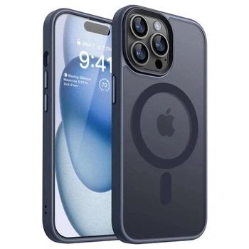 Чохол ударостійкий матовий VVave Premium Matte Insane Case with MagSafe для Apple Iphone 15 Pro Max Midnight Blue