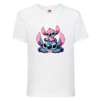 Футболка детская Лило и Стич (Lilo Stitch 0011) белая 140 см