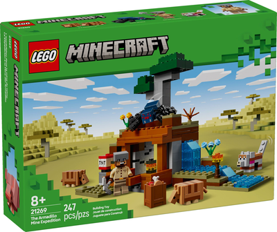 Zestaw klocków LEGO Minecraft Wyprawa do pancernikowej kopalni 247 elementów (21269)