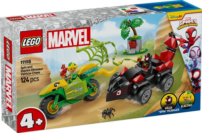 Zestaw klocków LEGO Marvel Spidey Pościg Spina za Electro w dinopojeździe 124 elementy (11198)