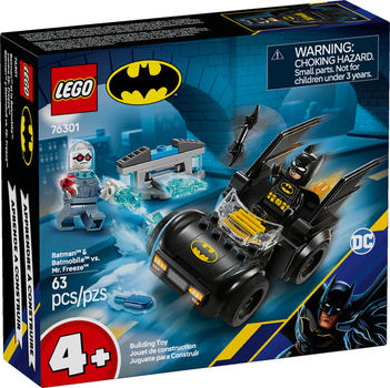 Zestaw klocków LEGO Super Heroes DC Batman i Batmobil kontra Mr. Freeze 63 elementy (76301)