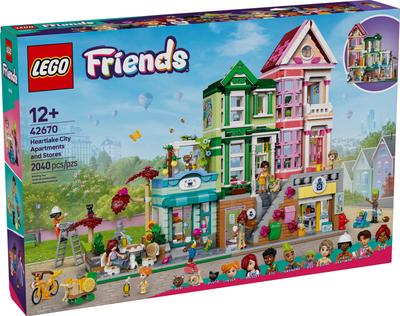 Конструктор LEGO Friends City Квартиры и магазины в городе Хартлейк 2040 элементов (42670)