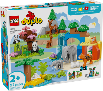 Конструктор LEGO DUPLO Семейства диких животных 3 в 1 92 элемента (10446)