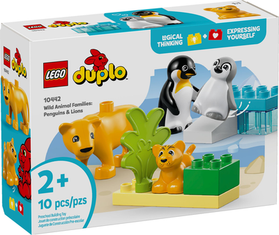 Конструктор LEGO DUPLO Сімейство диких тварин: пінгвіни та леви 10 елементів (10442)