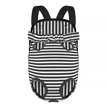 Рюкзак-кенгуру для животных Lesko DT834 Strip Black + White L котов и собак