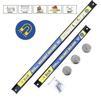 Набір магнітних тримачів S&R 5шт (2 планки + 3 гачка)(290901005)