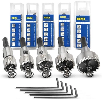 Набор коронок по металлу S&R Meister HSS M35 Co5% (в сборе) 5 шт (109350005)