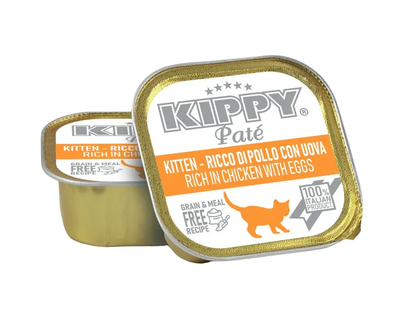Повноцінний вологий корм для кошенят KIPPY Pate Kitten Chicken with Eggs з куркою та яйцем у вигляді паштету, 90г