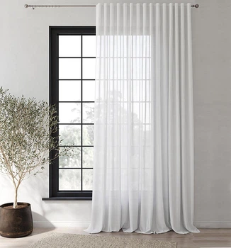 Тюль сучасна Pivdenne 300х270, 1 шт креп Зефір білий (2039-300)