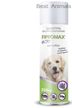 Протипаразитарний БІО Шампунь FIPROMAX Фіпромакс проти бліх кліщів комарів для великих та середніх порід собак з лавандою 250 мл (4820237150189)