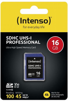 Карта памяти Intenso SDHC 16GB Class 10 UHS-I (4034303022182)