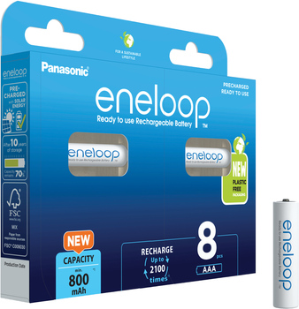 Аккумулятор Panasonic Eneloop AAA 800 8BP mAh 8 шт. (BK-4MCDE/8BE)