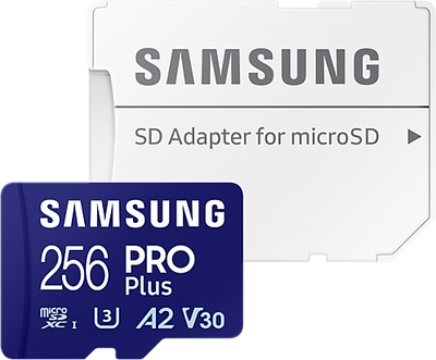 Карта памяти Samsung PRO Plus microSDXC 256GB UHS-I U3 V30 A2 + SD адаптер (MB-MD256SA/EU)