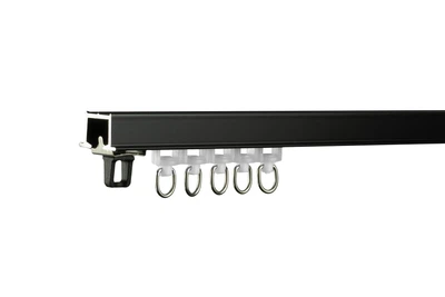 Карниз Soffitto Smart, Чорний. 450 cm. Стопор Метал -2. Біг ST2 + Сигма Чор -46