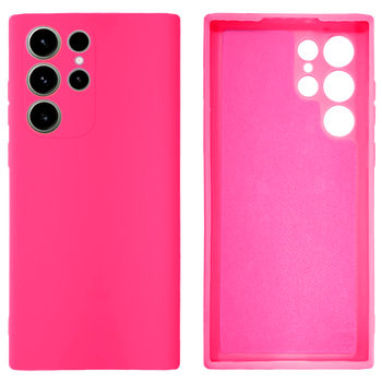 Чохол Silicone case Camera Protective Samsung S24 Ultra (21) яскраво рожевий Shiny Pink