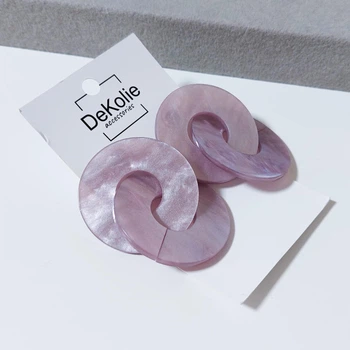 Серьги массивные пластиковые DeKolie MK0813 фиолетовый