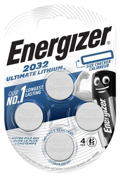 Батарейка літієва Energizer 2032 Ultimate Lithium, CR2032, 3V, блістер 4шт