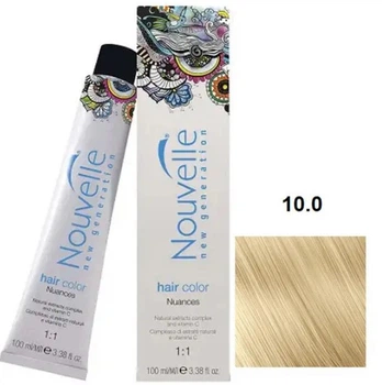 Краска для волос Nouvelle Hair Color 10.0 платиновый блонд натуральный теплый 100мл