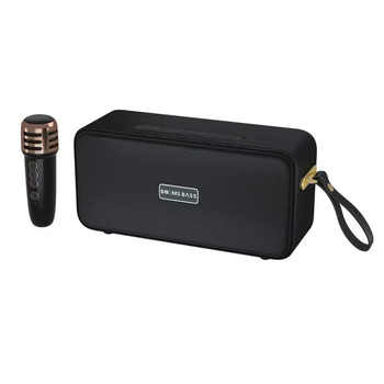 Бездротова караоке колонка з мікрофоном BOOMS BAAS M2201+ Супер Бас Bluetooth TWS WLM-MIC Black