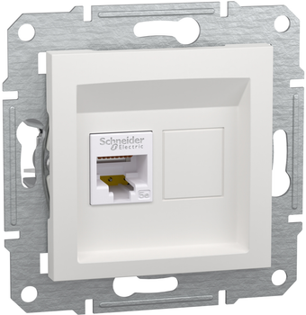 Розетка Schneider Electric Asfora RJ45 тип UTP категория 5E Белая без рамки (EPH4370121)