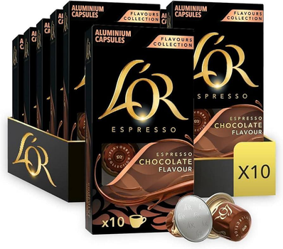 Набор кофе в капсулах Nespresso L'OR Espresso Chocolat 100 шт Неспрессо Льор
