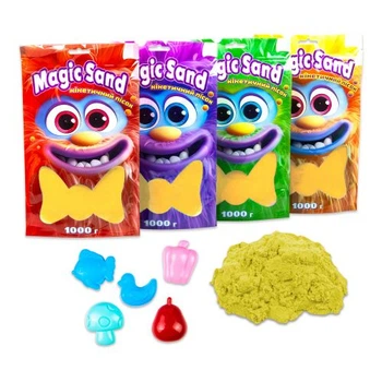 Кинетический песок Magic Sand 1 кг желтый для детей для творчества и развития мелкой моторики
