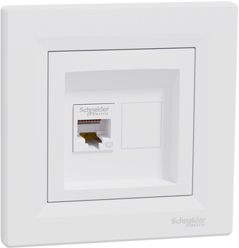 Компьютерная розетка Schneider Electric Asfora RJ45 5 категория UTP Белая с рамкой (EPH4300121)