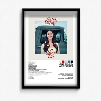 Постер в рамке с альбомом Lana Del Rey Lust for Life А4