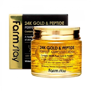 Крем Антивіковий З Колоїдним Золотом І Пептидами FarmStay 24K Gold & Peptide Perfect Ampoule Cream 80ml