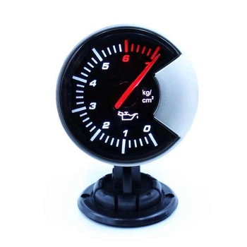 Указатель давления масла манометр стрелочный Ket Gauge 602704 LED d60мм прибор датчик автомобильный M10598