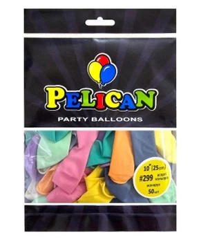 Шарики Pelican 10' (25 см), макарун ( пастэль) ассорти 50 шт 810299