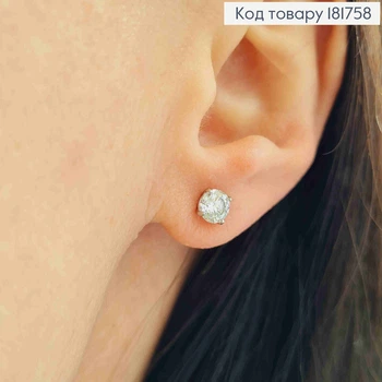 Серьги гвоздики блестящий камень, 0,5см, Xuping
