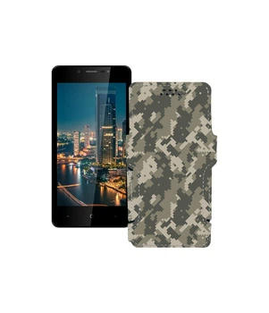 Чохол-книжка з екошкіри для телефону Bravis A512 Harmany Pro Хаки-зелений