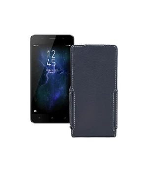 Чохол-флип з екошкіри для телефону Bravis A510 Jeans Чорний матовий