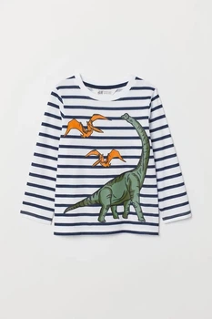 Реглан білий смужка Динозаври H&M 134-140см (400099972)