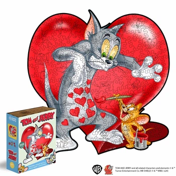 Фігурний дерев'яний пазл Woods Story Tom & Jerry™ Закоханий XL